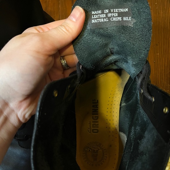 Clark’s Black Leather Boots Desert Mali Men’s 12 lace up - Picture 6 of 6